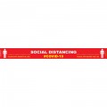 RED BEHIND LINE - 800MM X 80MM SOCIAL DISTANCING STRIPS